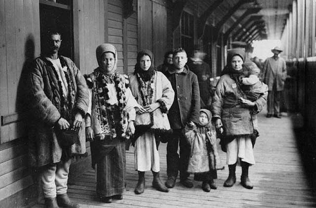 Immigrants from Halychyna on a train station in Quebec