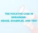 THE VOCATIVE CASE IN UKRAINIAN USAGE, EXAMPLES, AND TEST
